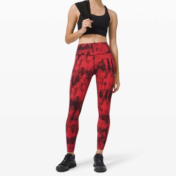 Lululemon Fast and Free Game Day - Red Black Multi (Size 4) - Picture 2 of 13